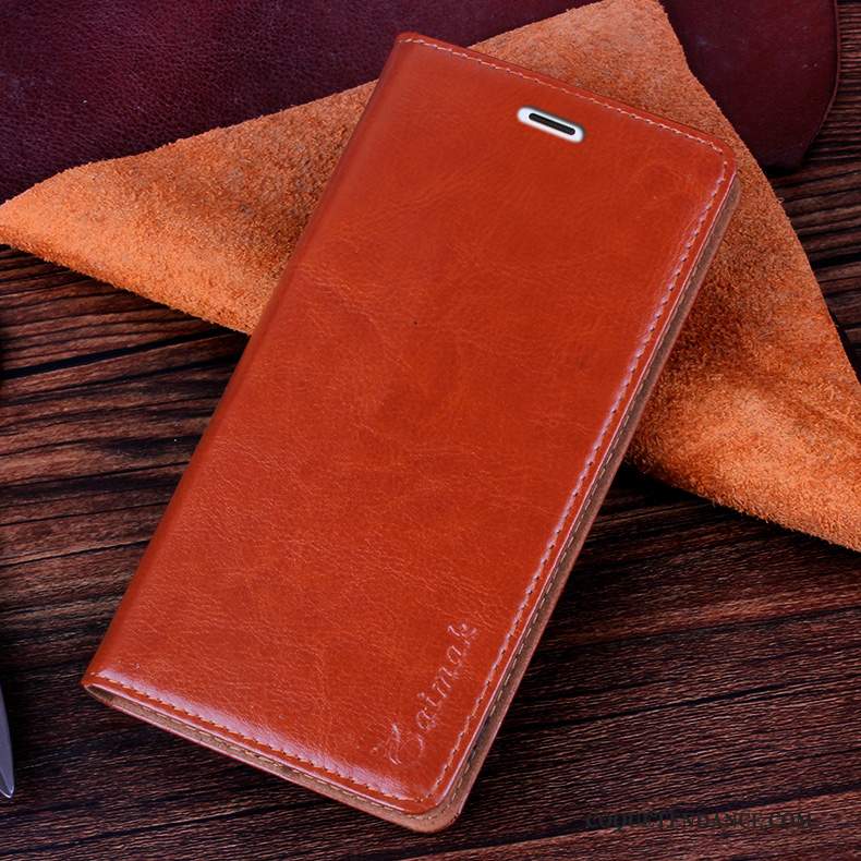 Htc One M9 Coque Étui En Cuir Orange De Téléphone Protection