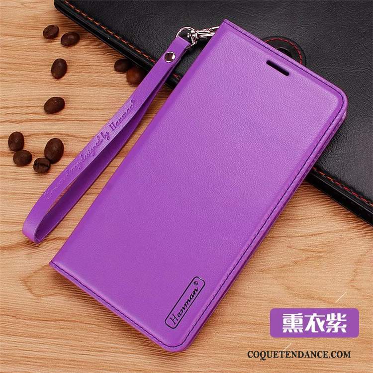 Htc U Play Coque Étui En Cuir Cuir Véritable Clamshell Violet De Téléphone