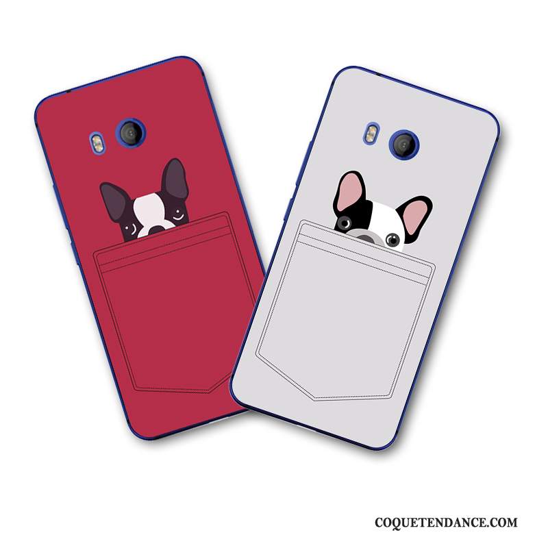 Htc U11 Coque Blanc Tout Compris Rouge Dessin Animé Silicone