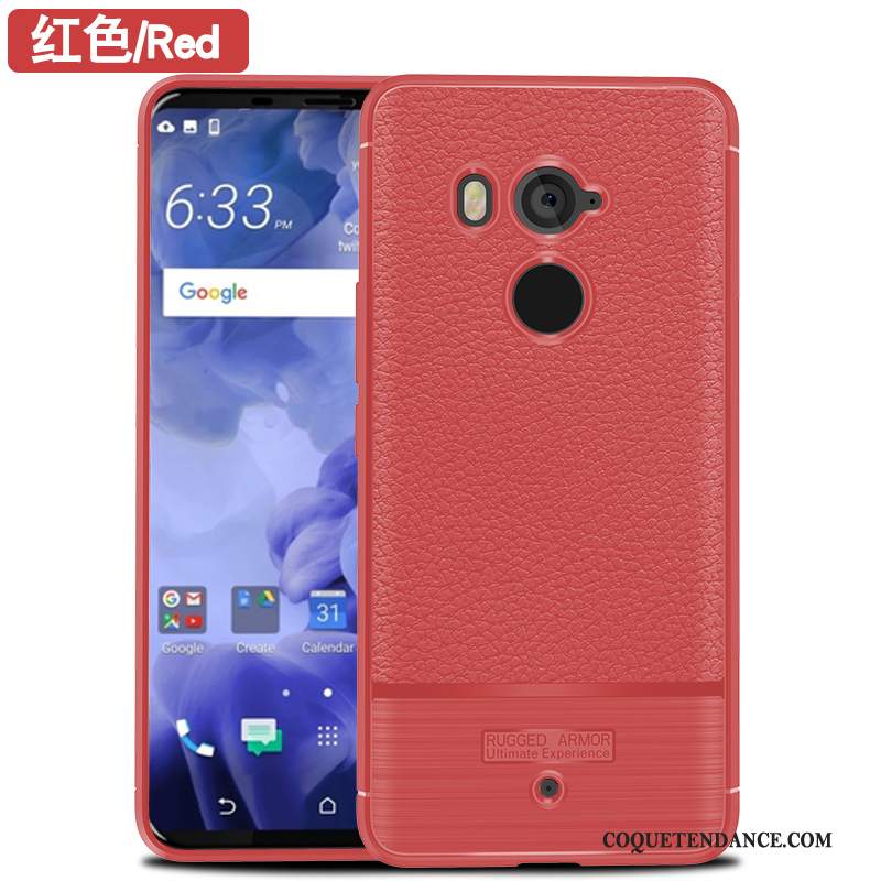 Htc U11+ Coque Rouge Incassable Créatif Fluide Doux