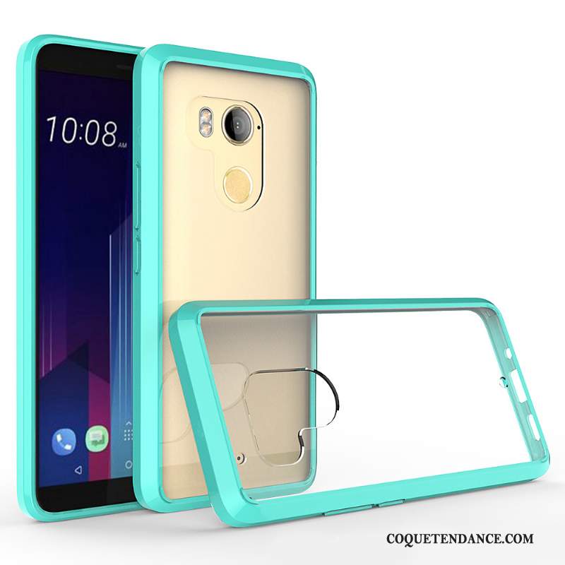 Htc U11+ Coque Étui Jaune Incassable Transparent De Téléphone