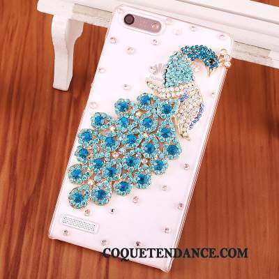 Huawei Ascend G6 Coque De Téléphone Strass Bleu Protection Étui