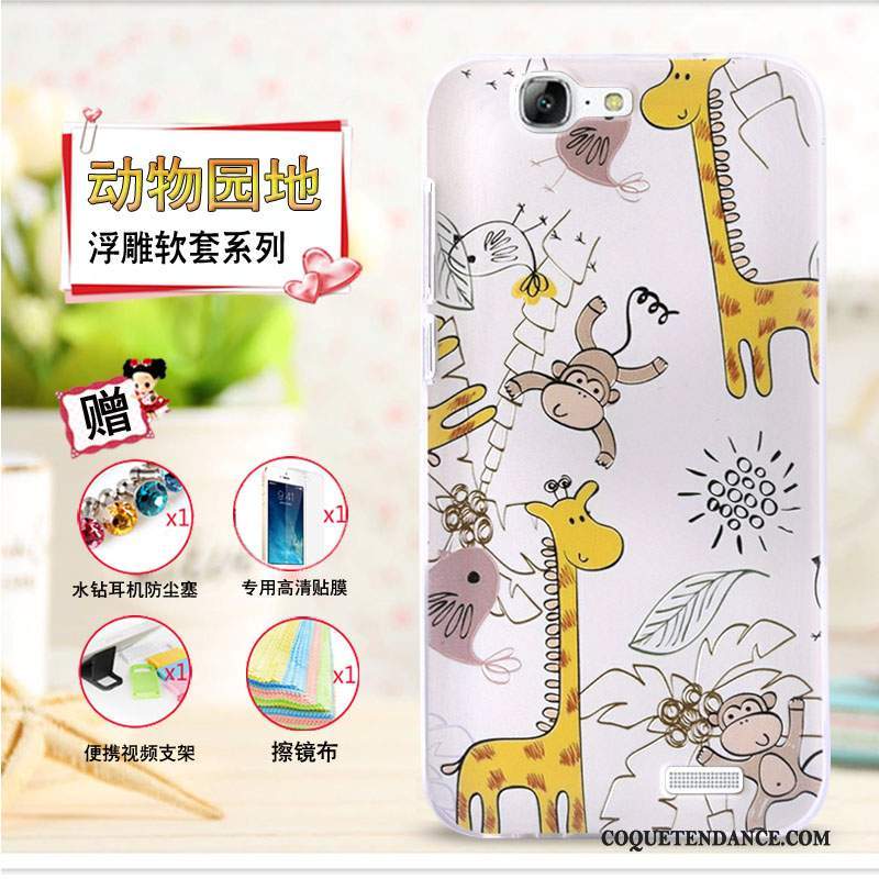 Huawei Ascend G7 Coque Jaune De Téléphone Étui Protection Dessin Animé