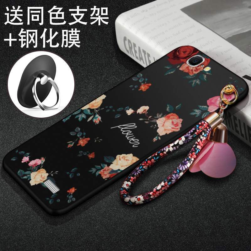 Huawei Ascend G7 Coque Noir Tout Compris Étui Délavé En Daim