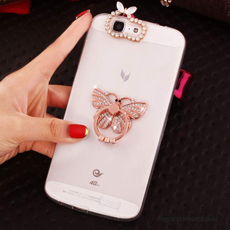 Huawei Ascend G7 Coque Rose Fluide Doux Silicone Étui Protection