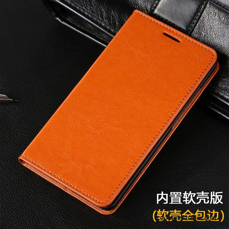 Huawei Ascend Mate 7 Coque Business Étui En Cuir Housse Orange Incassable