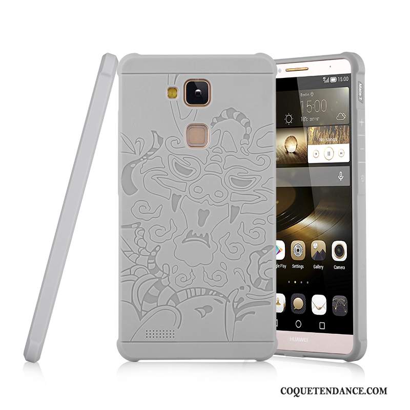 Huawei Ascend Mate 7 Coque Gris Tendance Incassable Étui Tout Compris