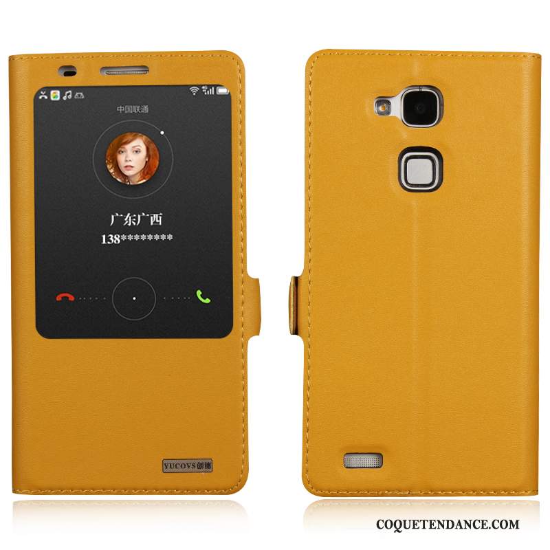 Huawei Ascend Mate 7 Coque Protection De Téléphone Cuir Véritable Étui Étui En Cuir