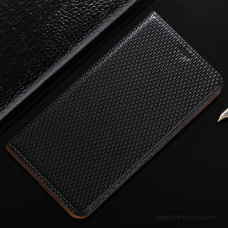 Huawei Ascend Mate 7 Coque Étui En Cuir De Téléphone Cuir Véritable Noir Housse