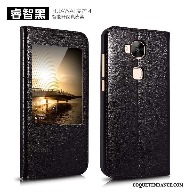 Huawei G7 Plus Coque Cuir Véritable Étui En Cuir De Téléphone Clamshell Protection