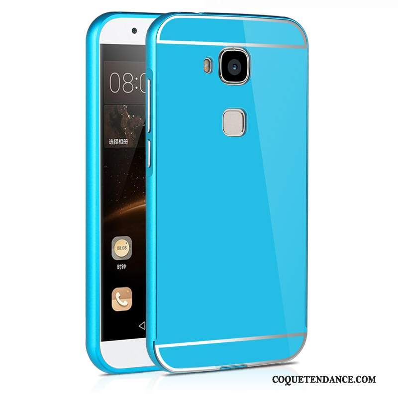 Huawei G7 Plus Coque Protection Bleu Métal Difficile Couvercle Arrière