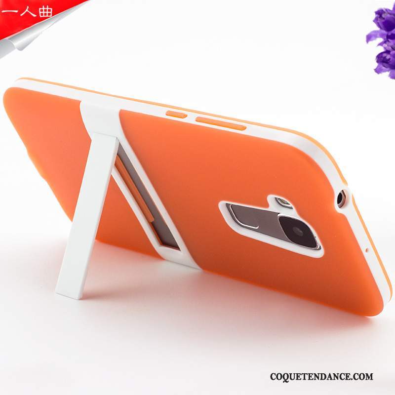 Huawei G7 Plus Coque Protection Fluide Doux Orange Étui En Cuir Silicone