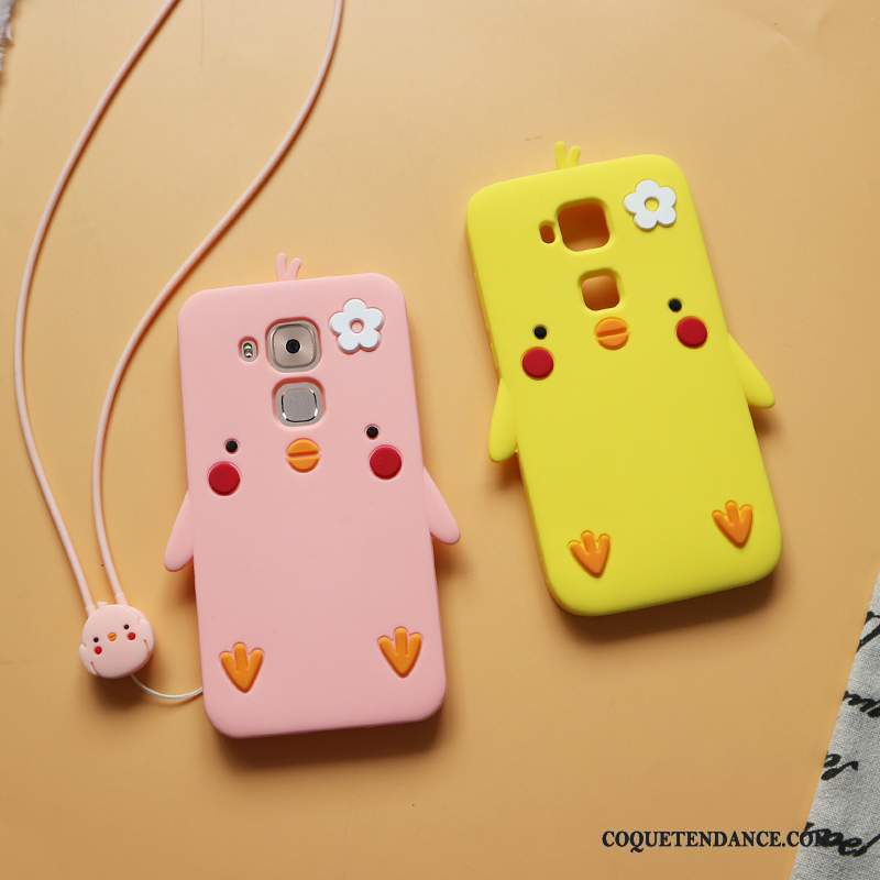 Huawei G9 Plus Coque De Téléphone Jaune Rose Incassable Silicone