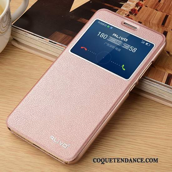 Huawei G9 Plus Coque Incassable De Téléphone Clamshell Rose Étui En Cuir