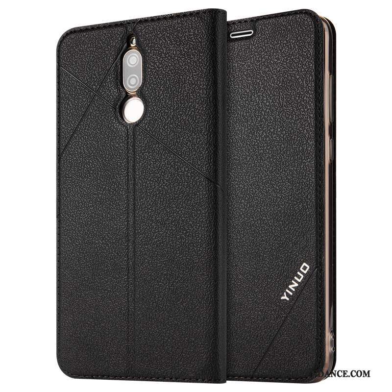 Huawei G9 Plus Coque Incassable Étui En Cuir Clamshell Noir De Téléphone