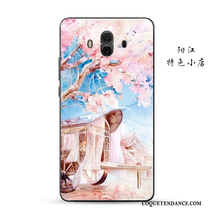 Huawei Mate 10 Coque De Téléphone Rose Étui Vintage Petit