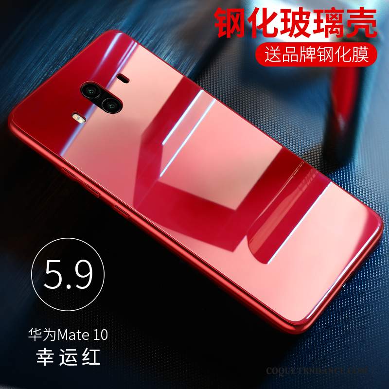 Huawei Mate 10 Coque Difficile Incassable Tout Compris Verre Rouge