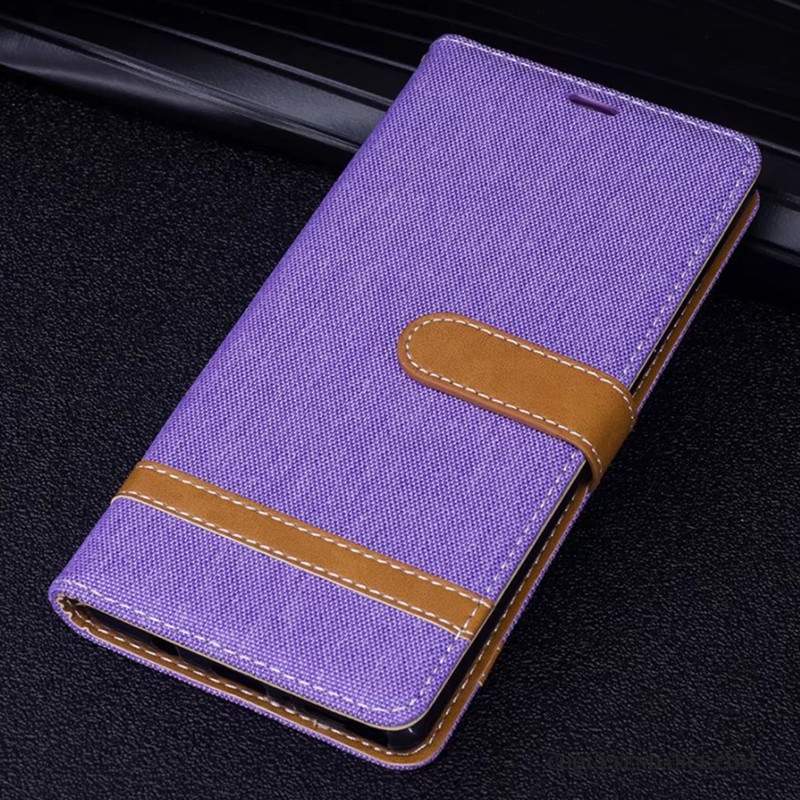 Huawei Mate 10 Coque En Denim Protection Étui Étui En Cuir Violet