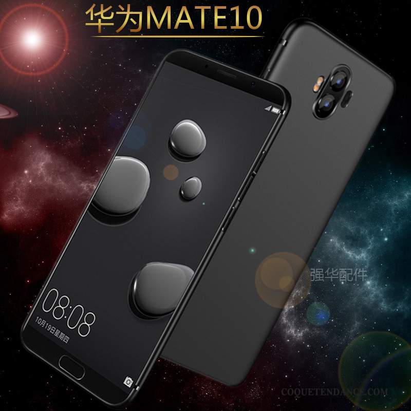 Huawei Mate 10 Coque Fluide Doux Silicone Étui Noir