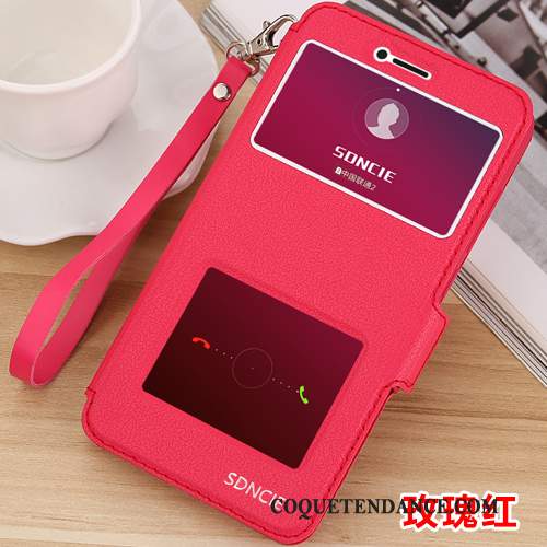 Huawei Mate 10 Coque Incassable Clamshell De Téléphone Rouge Étui En Cuir