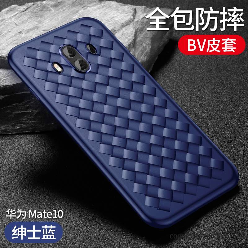 Huawei Mate 10 Coque Incassable Silicone Fluide Doux Tout Compris Bleu Marin