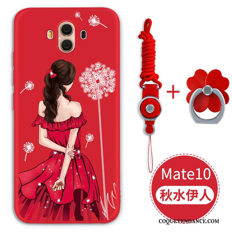 Huawei Mate 10 Coque Incassable Tendance Rouge Étui Tout Compris