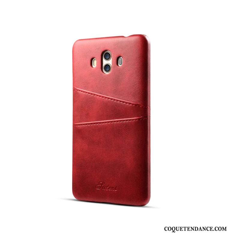 Huawei Mate 10 Coque Tendance Carte Protection Incassable Rouge