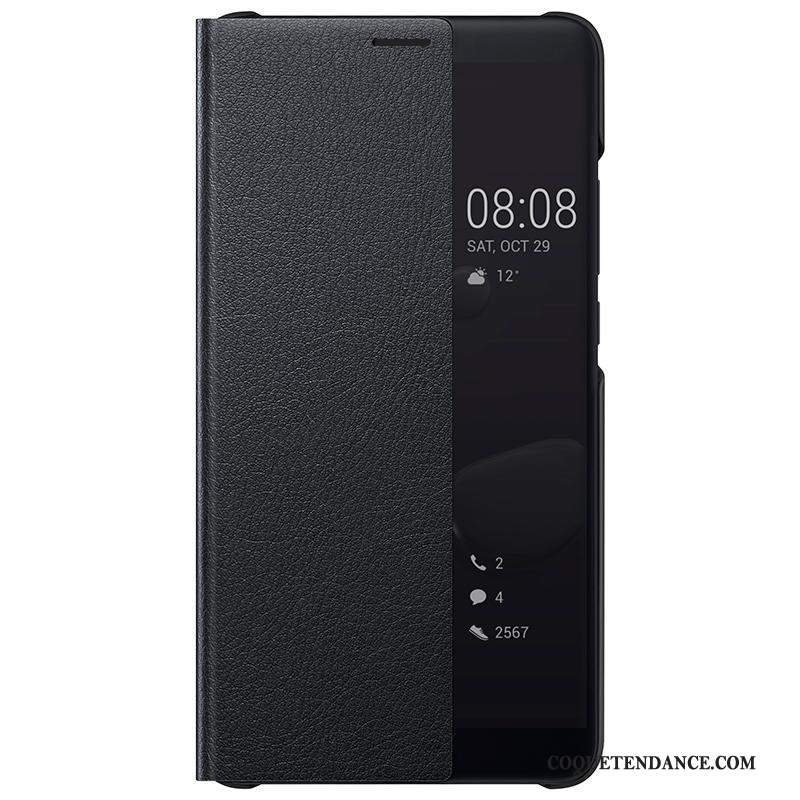 Huawei Mate 10 Coque Étui En Cuir De Téléphone Noir Protection Clamshell