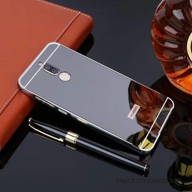 Huawei Mate 10 Lite Coque Miroir Border Métal Noir De Téléphone