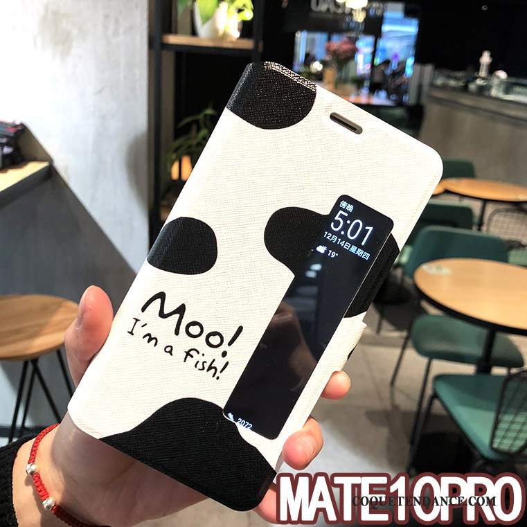 Huawei Mate 10 Pro Coque Blanc Étui Étui En Cuir Accessoires Créatif