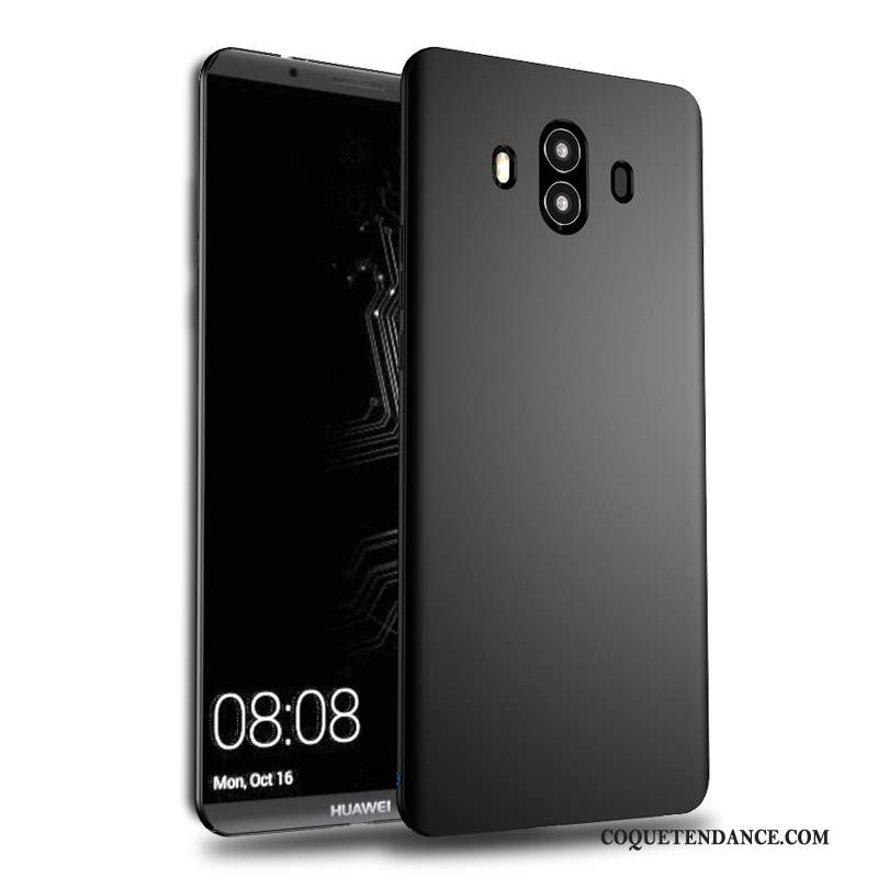 Huawei Mate 10 Pro Coque Délavé En Daim Étui Noir Difficile Très Mince