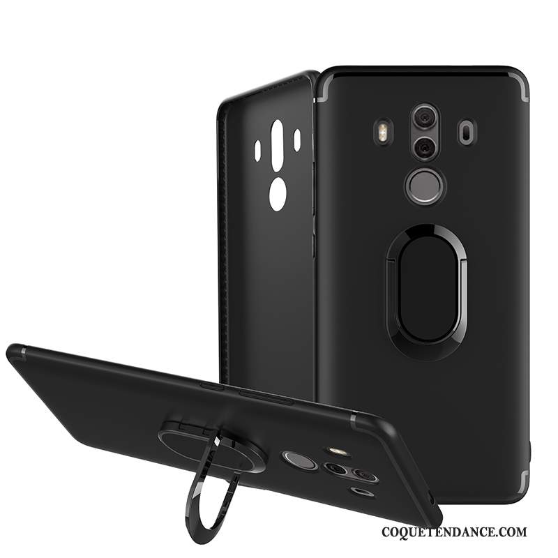 Huawei Mate 10 Pro Coque Magnétisme Noir Support De Téléphone Anneau