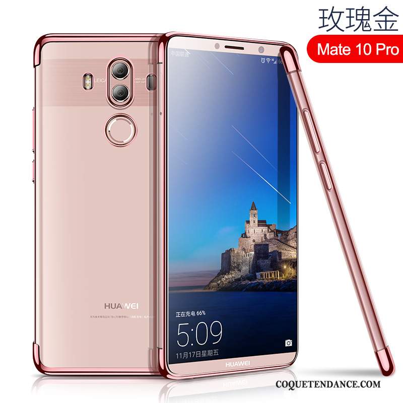 Huawei Mate 10 Pro Coque Silicone Fluide Doux De Téléphone Tout Compris Rose