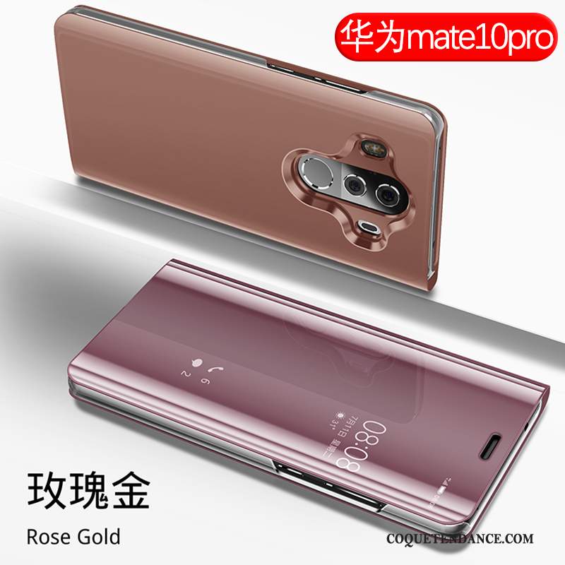 Huawei Mate 10 Pro Coque Étui En Cuir Or Housse Incassable De Téléphone