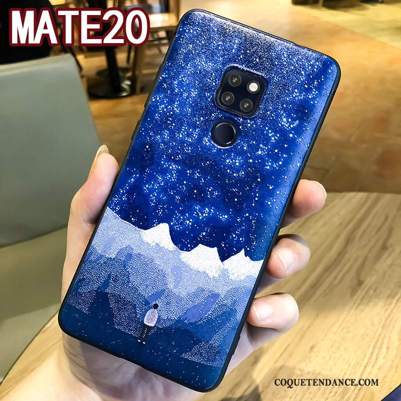 Huawei Mate 20 Coque De Téléphone Marque De Tendance Bleu Gaufrage Créatif