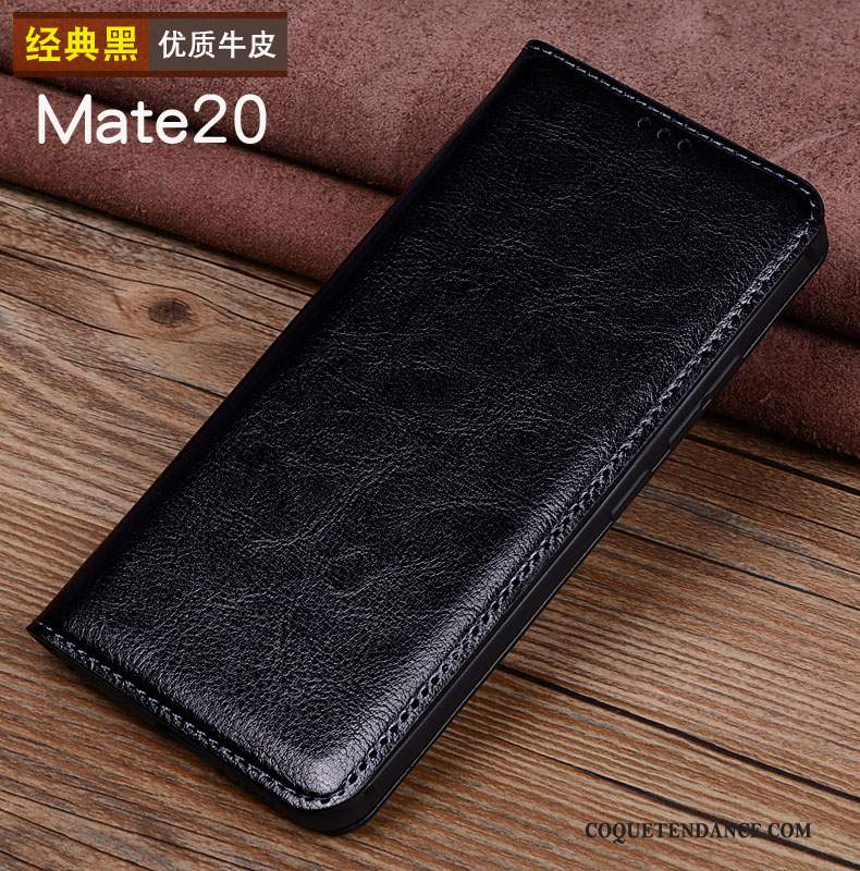 Huawei Mate 20 Coque Protection Noir Étui Étui En Cuir