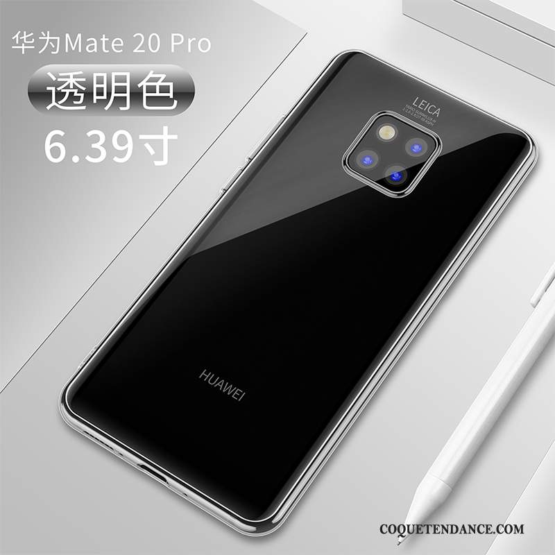 Huawei Mate 20 Pro Coque Incassable Luxe Silicone Blanc Transparent