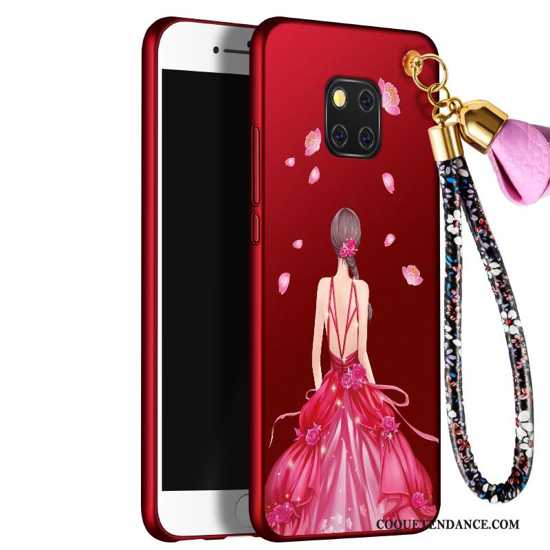 Huawei Mate 20 Rs Coque De Téléphone Rouge Étui Ornements Suspendus Fluide Doux