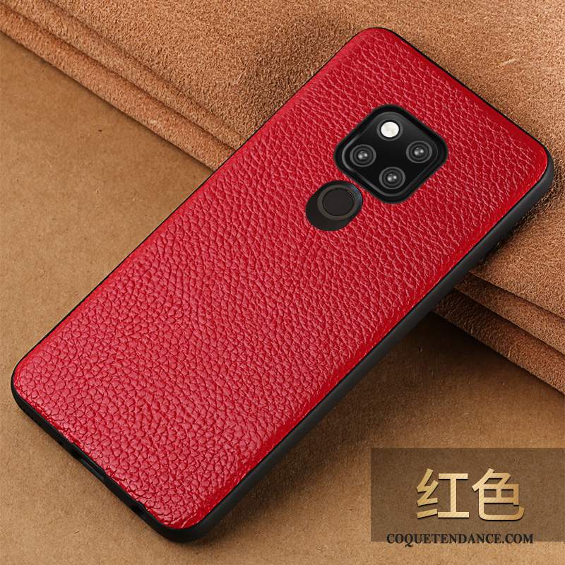 Huawei Mate 20 X Coque Tout Compris Créatif De Téléphone Rouge Cuir Véritable
