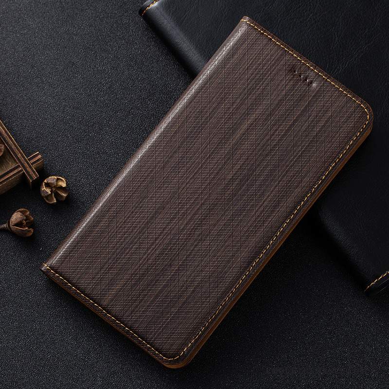 Huawei Mate 20 X Coque Étui En Cuir Housse Vérifier Carreaux Cuir Véritable