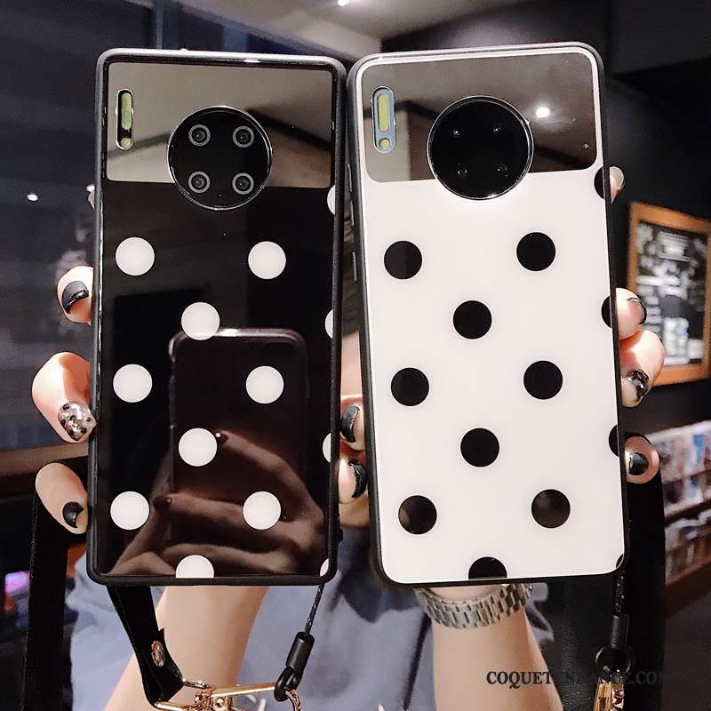 Huawei Mate 30 Pro Coque Tendance Mode De Téléphone Point D'onde Noir