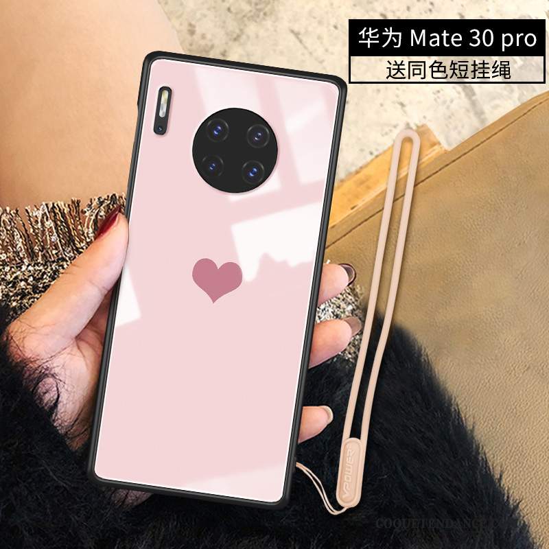 Huawei Mate 30 Pro Coque Verre De Téléphone Silicone Très Mince Amour