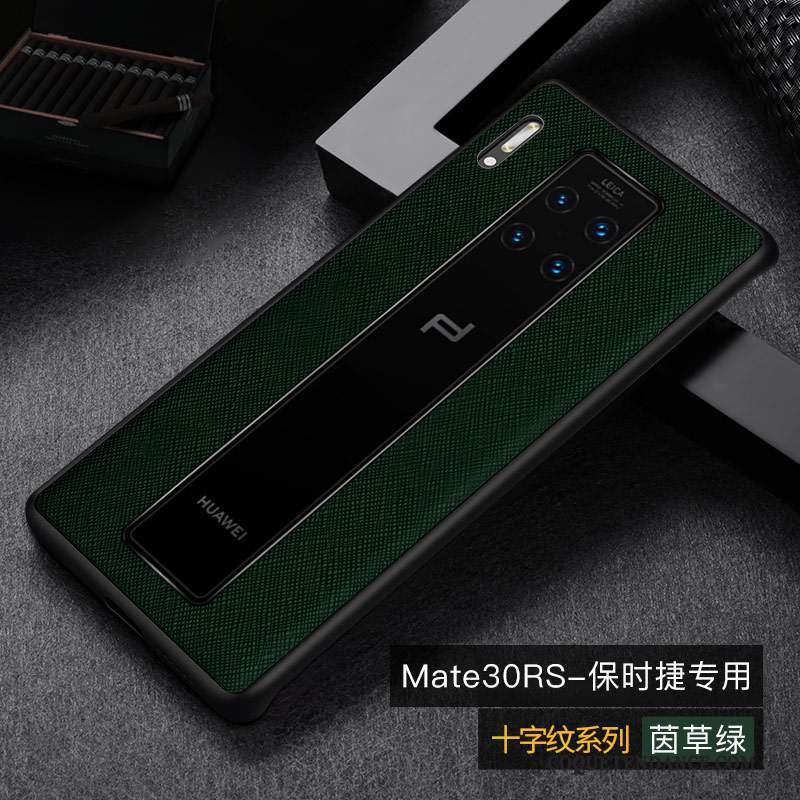 Huawei Mate 30 Rs Coque Business Désign De Téléphone Vert Étui