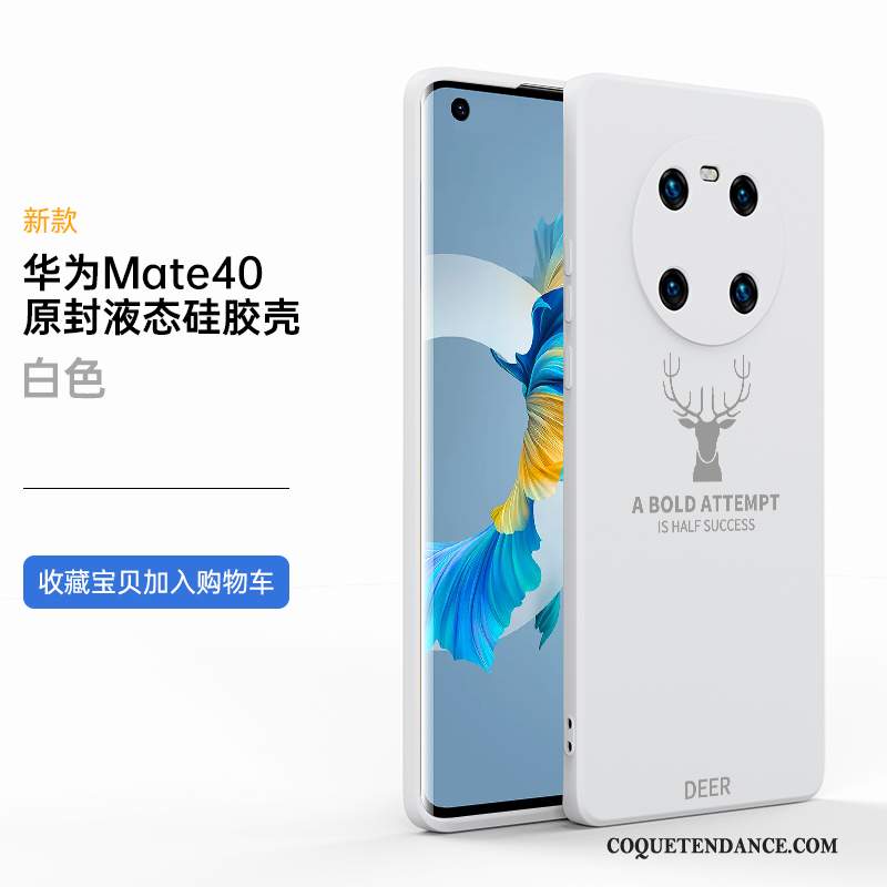 Huawei Mate 40 Coque Nouveau Blanc Incassable Étui Silicone