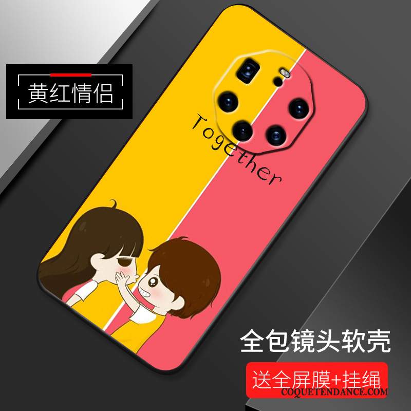 Huawei Mate 40 Rs Coque De Téléphone Silicone Tendance Dessin Animé Délavé En Daim