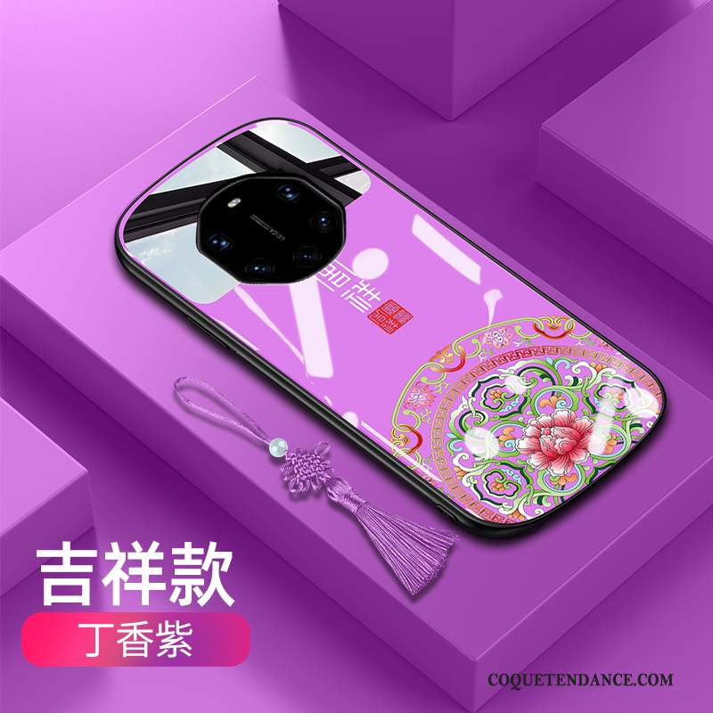Huawei Mate 40 Rs Coque Violet Miroir Nouveau Silicone Net Rouge