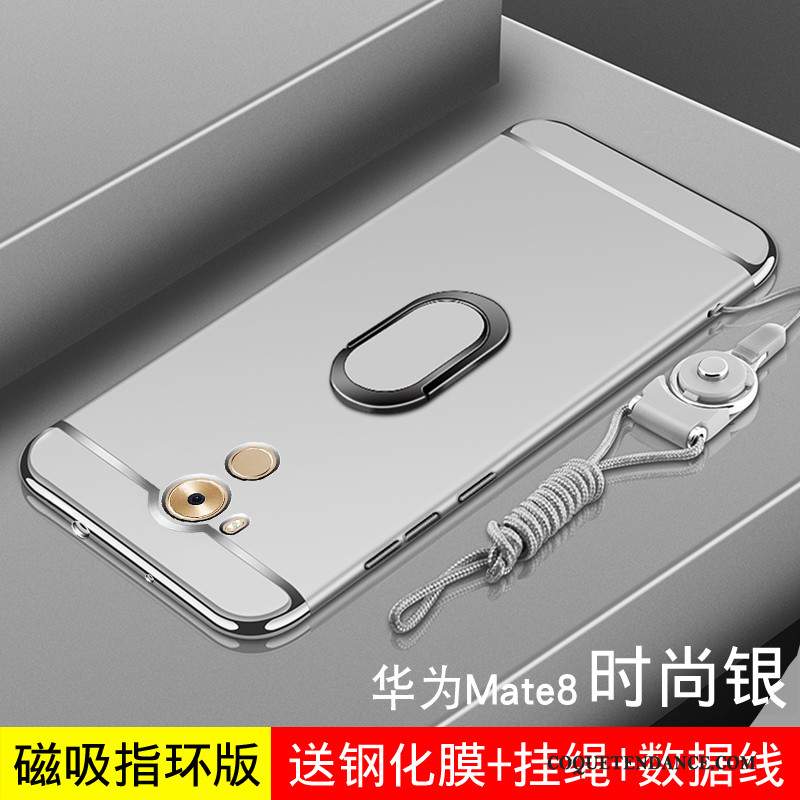 Huawei Mate 8 Coque Argent Délavé En Daim De Téléphone Tendance Incassable