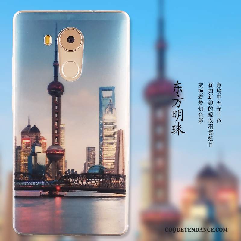 Huawei Mate 8 Coque Peinture De Téléphone Fluide Doux Étui Bleu