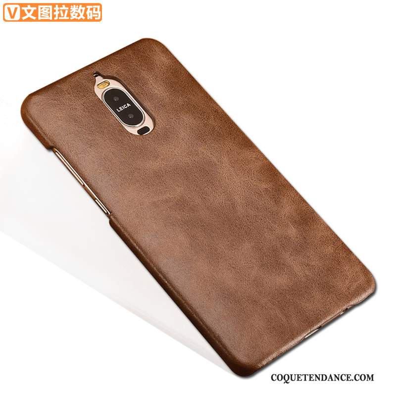 Huawei Mate 9 Coque Clair Cuir Véritable Étui Protection Étui En Cuir