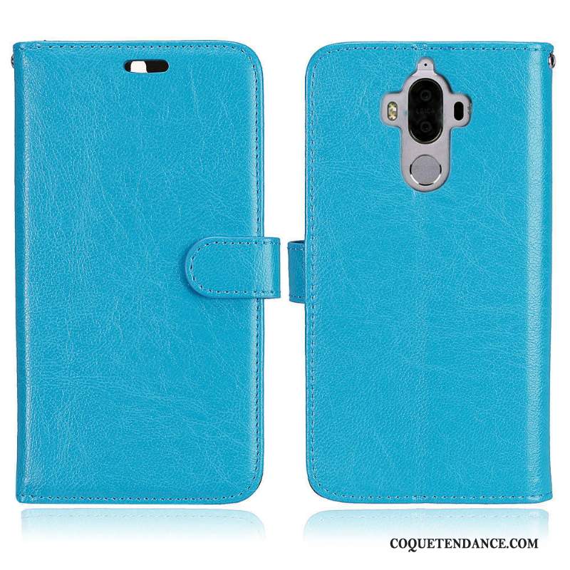 Huawei Mate 9 Coque De Téléphone Housse Protection Bleu Clair Portefeuille